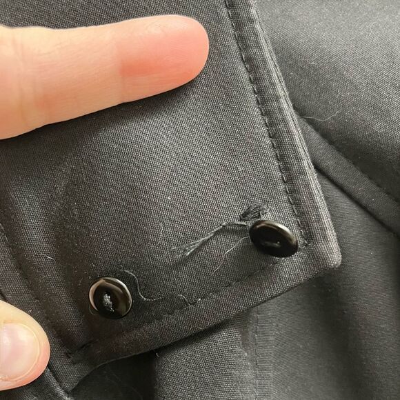 VTG Y2K REISS Black Fitted Pea Coat Blazer Jacket SZ XS Military Structured - Picture 5 of 7